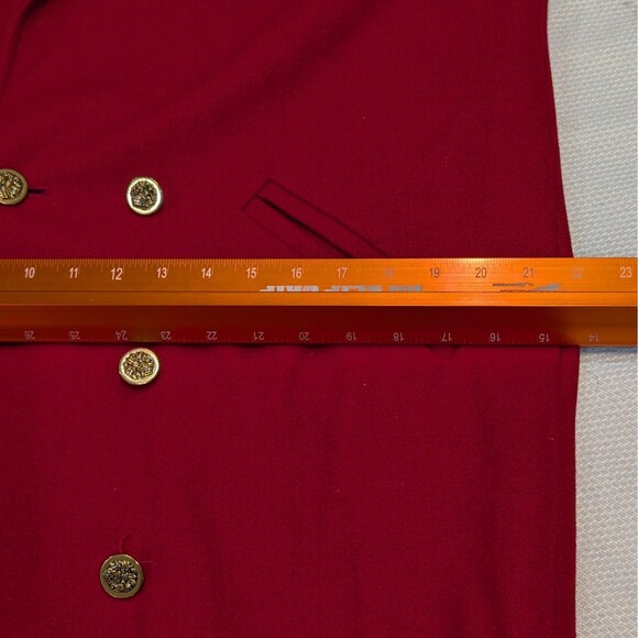 VINTAGE (J. GALLERY) WOMEN'S Red WOOL BLEND LINED KNEE LENGTH COAT SIZE 9/10 - Picture 13 of 14